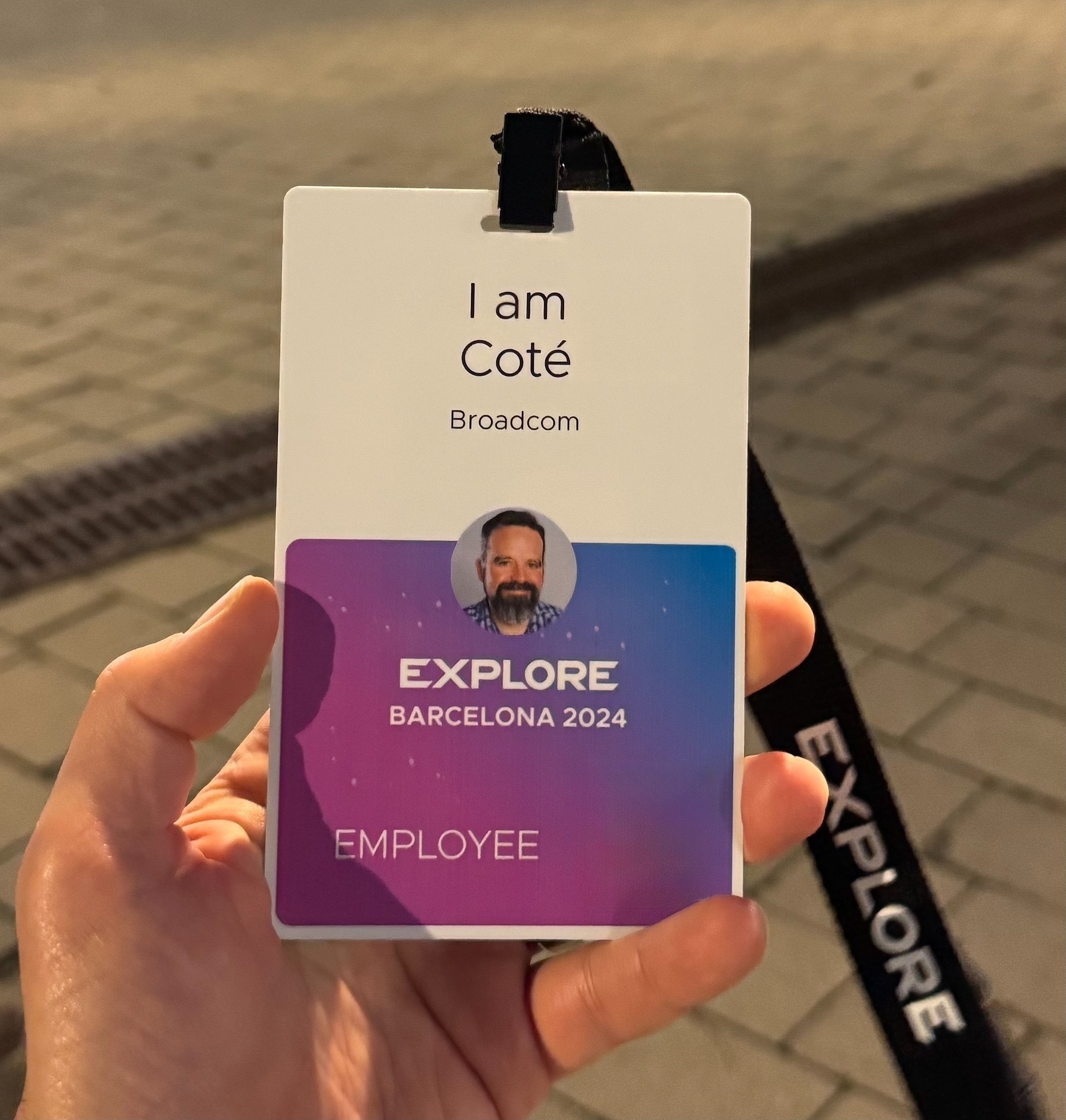 VMware Explore Badge that says 'I am Coté'