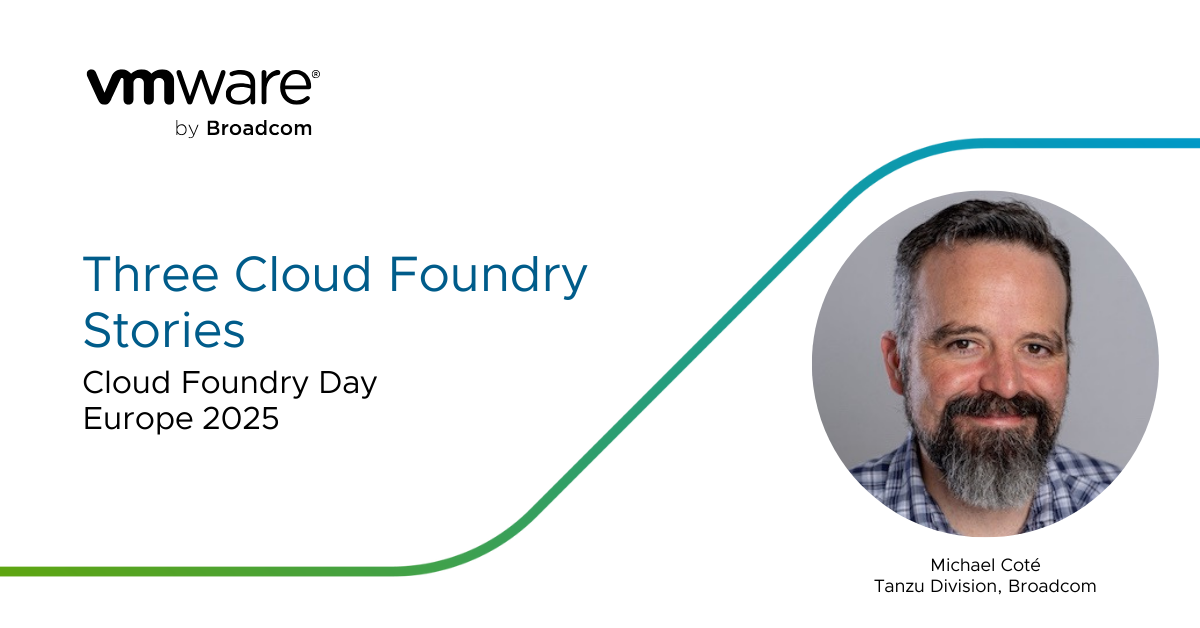 Michael Coté, Tanzu Division, is pictured at Cloud Foundry Stories Europe 2025.