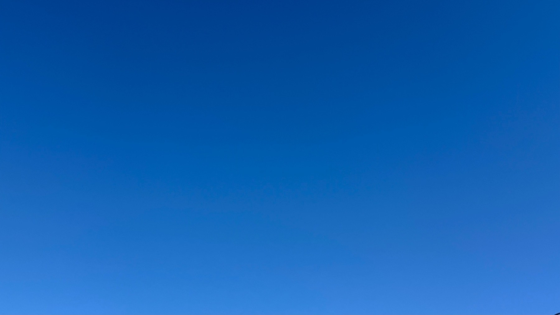 A clear, bright blue sky fills the frame.