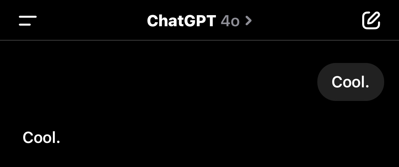 Cool GPT 40 button on a black background.
