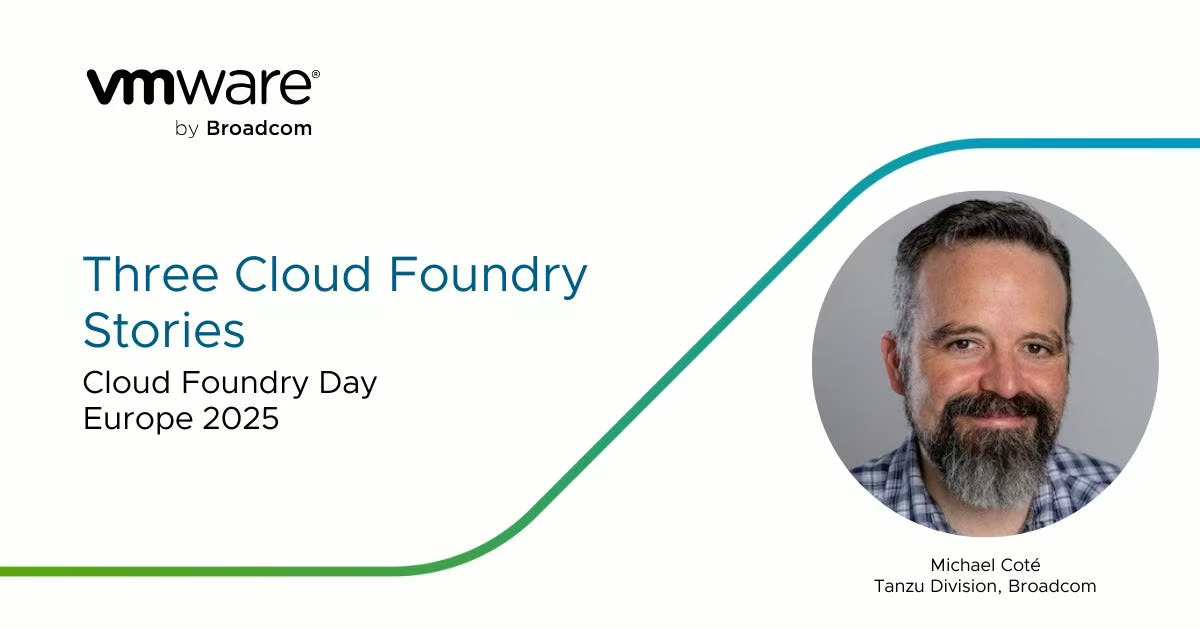 Michael Coté, VMware Tanzu Division, is pictured at Cloud Foundry Stories Europe 2025.