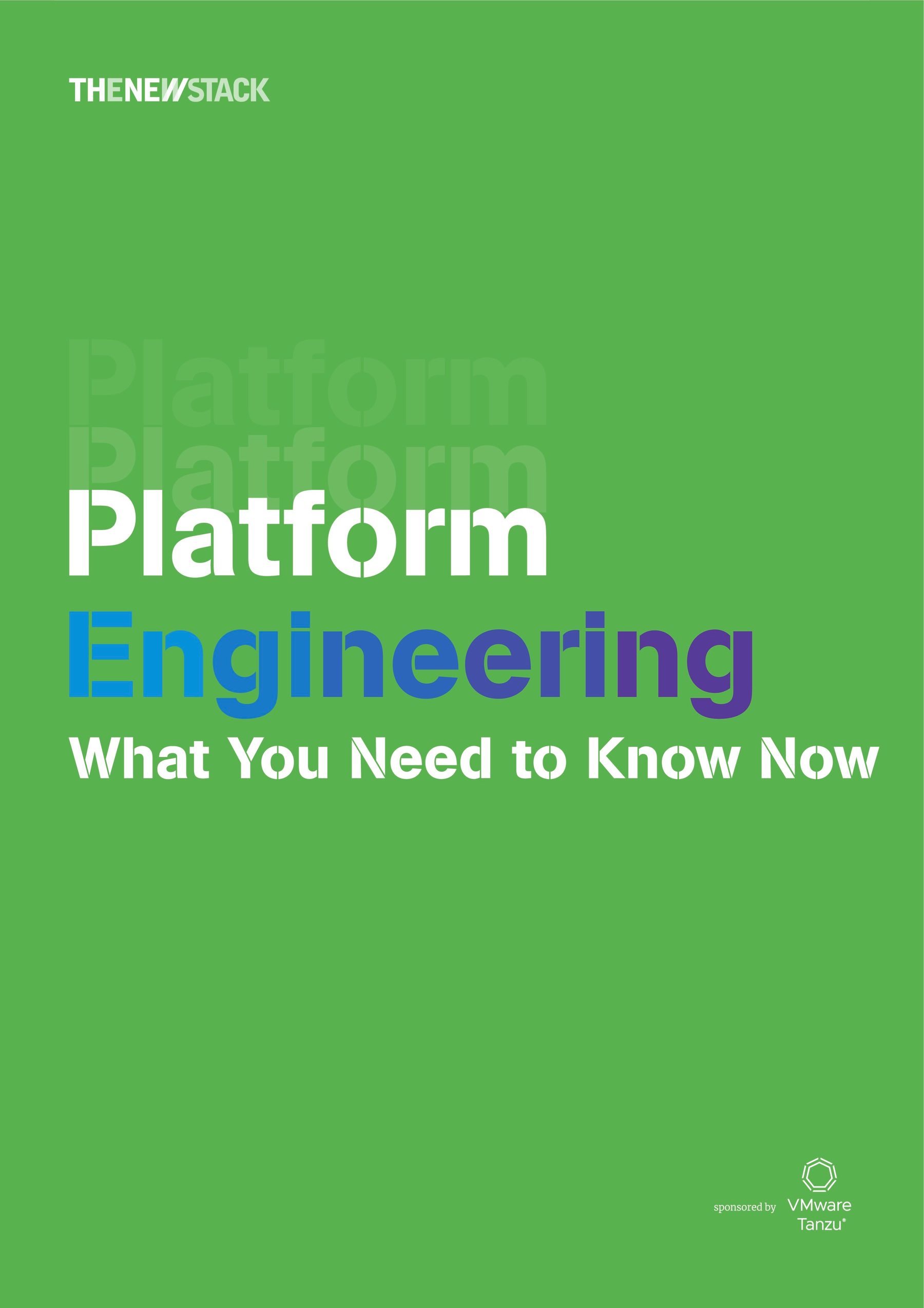 Green background with overlapping text promoting a “Platform Engineering” course, including the words “Platform” and “Now”.