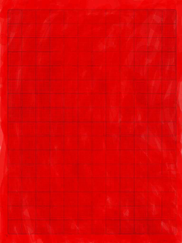 A red sheet of paper with a black grid pattern.