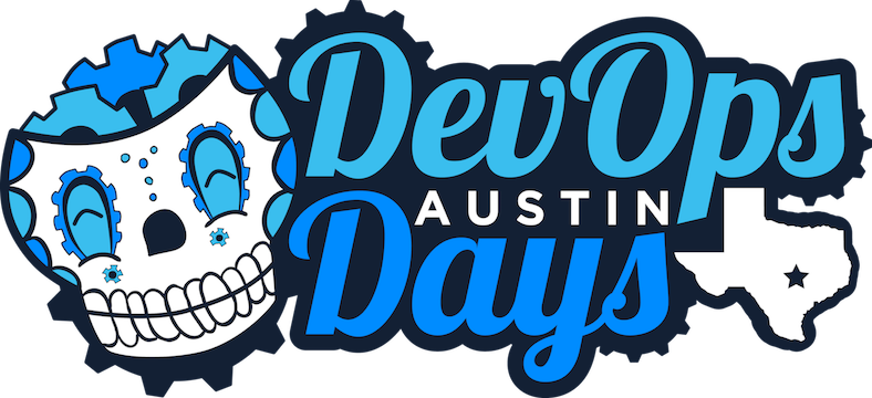 DevOps Days Austin logo featuring a skull, Texas shape, and stylized lettering